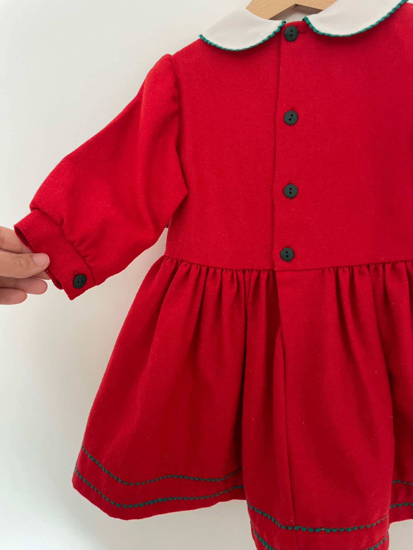 3Y Vintage Christmas Dress with white collar