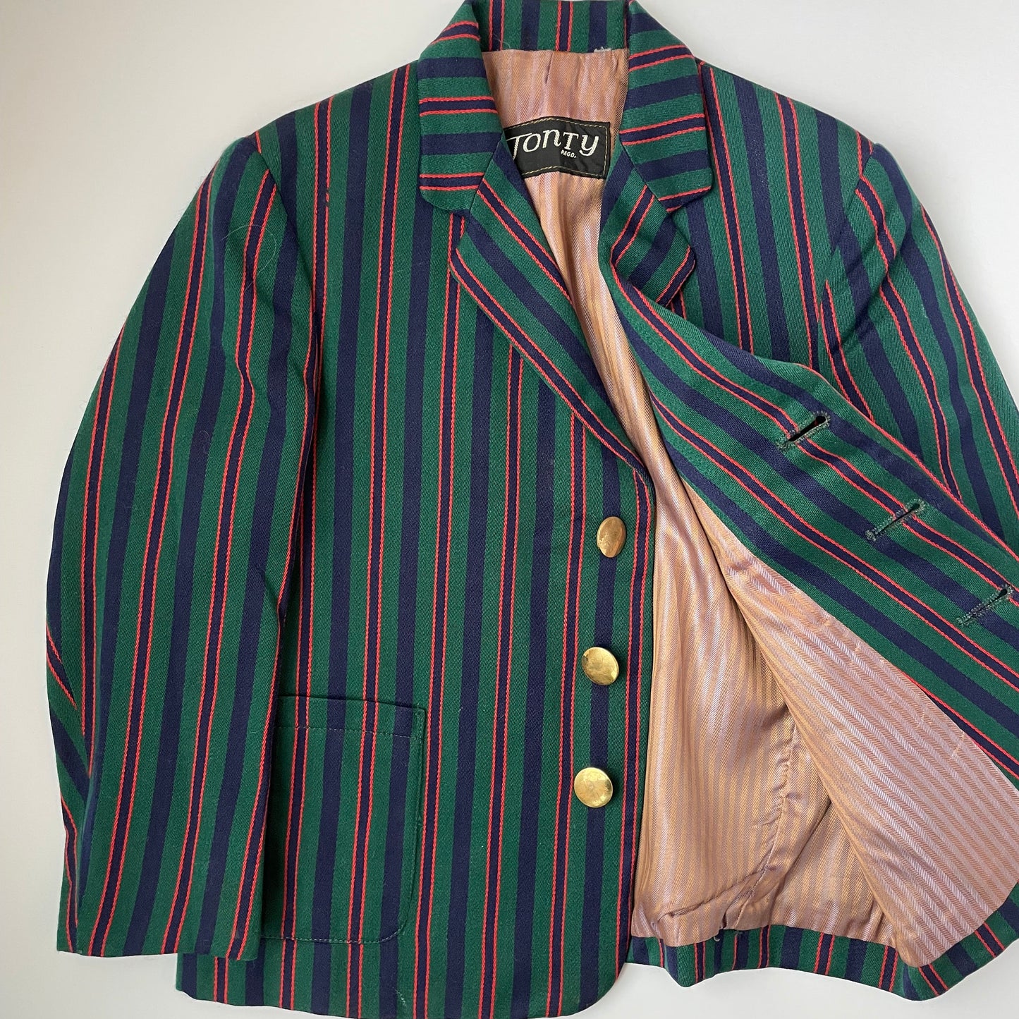4-5Y Vintage striped festive kids blazer