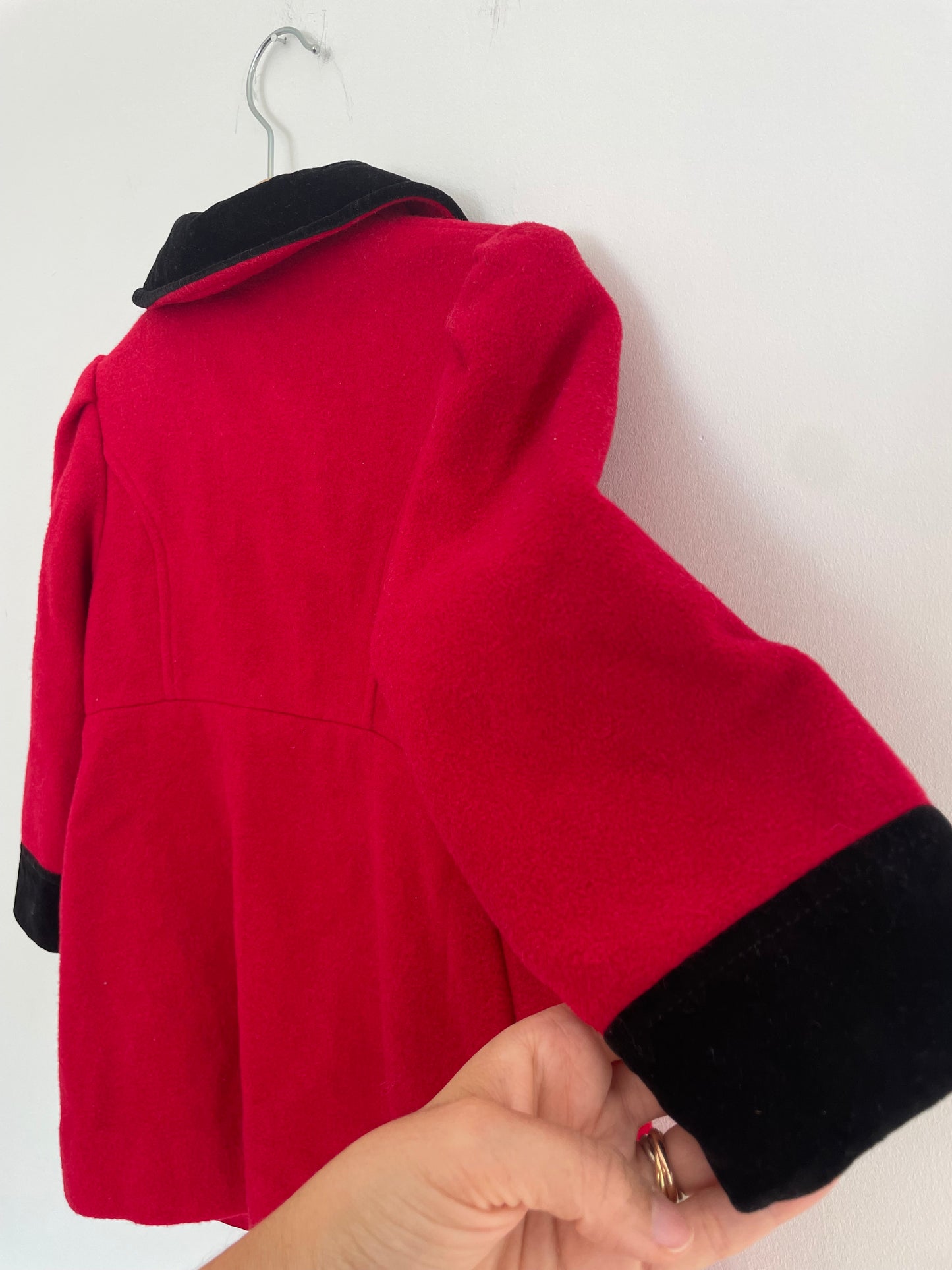 2-3Y Festive classic coat with velvet collar