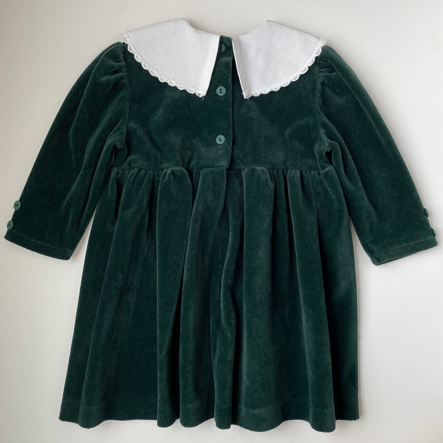 18-24M Vintage green velvet dress by Ladybird