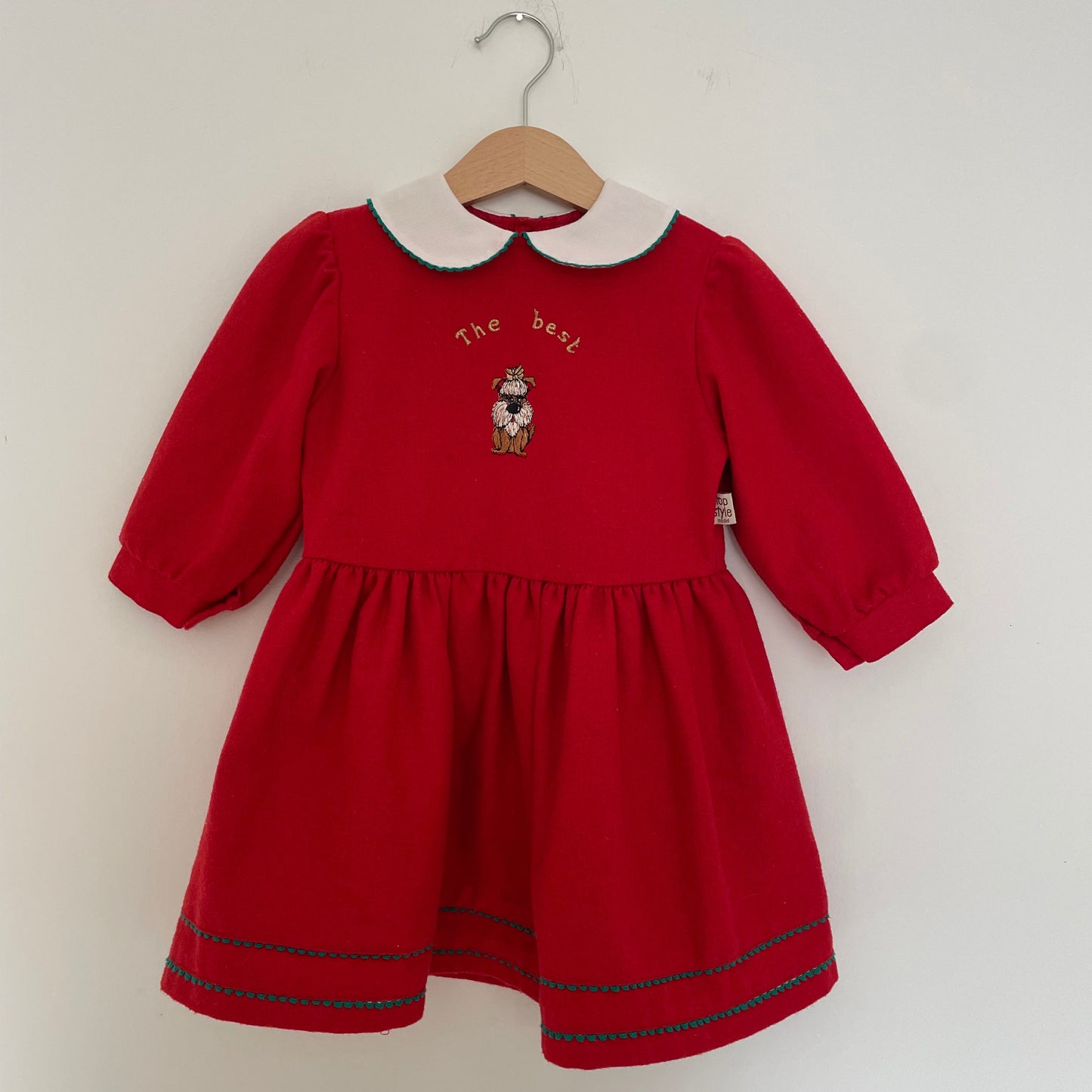 3Y Vintage Christmas Dress with white collar