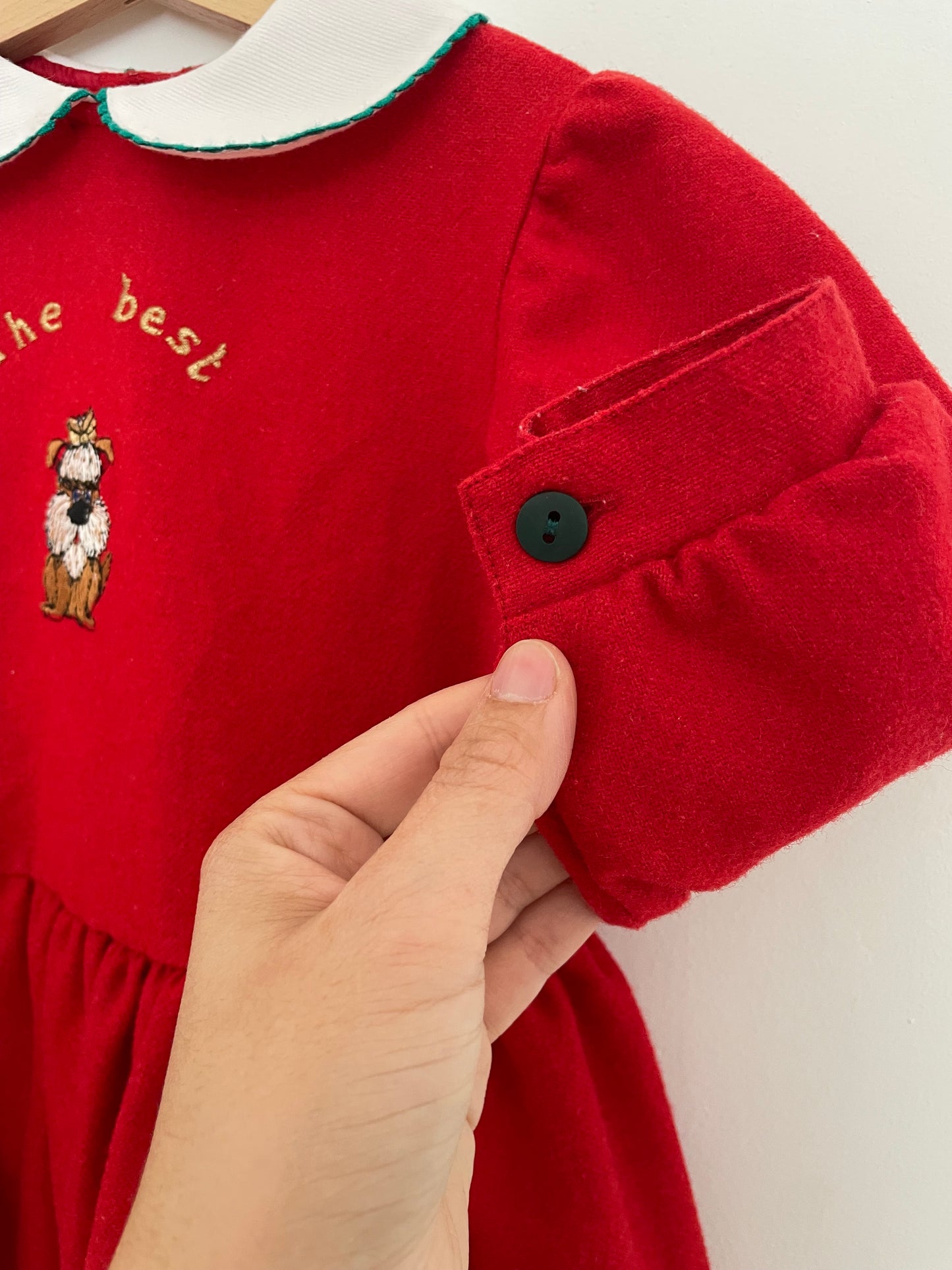 3Y Vintage Christmas Dress with white collar