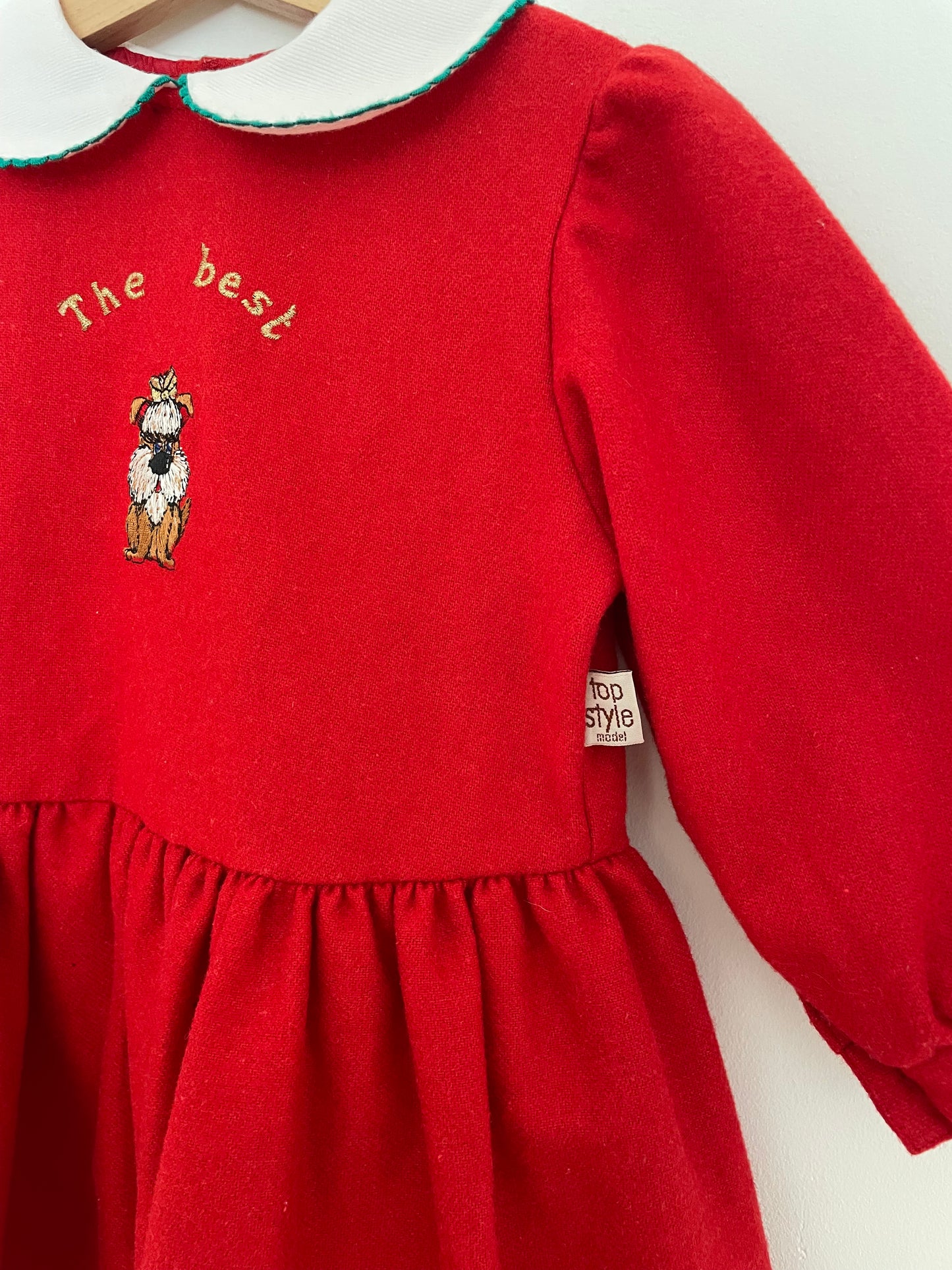 3Y Vintage Christmas Dress with white collar