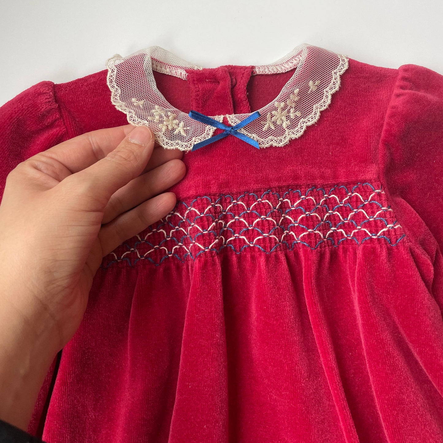 12-18M Vintage velvet dress by St. Michael