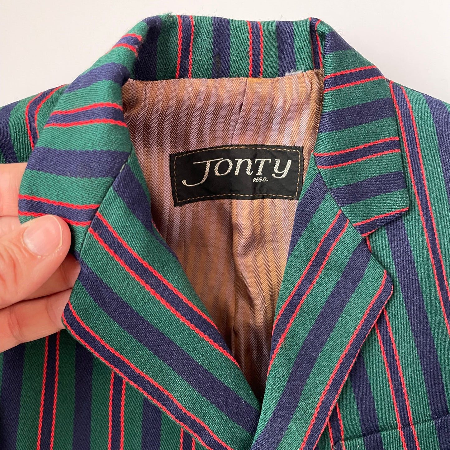 4-5Y Vintage striped festive kids blazer