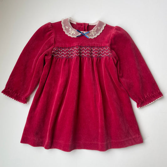 12-18M Vintage velvet dress by St. Michael