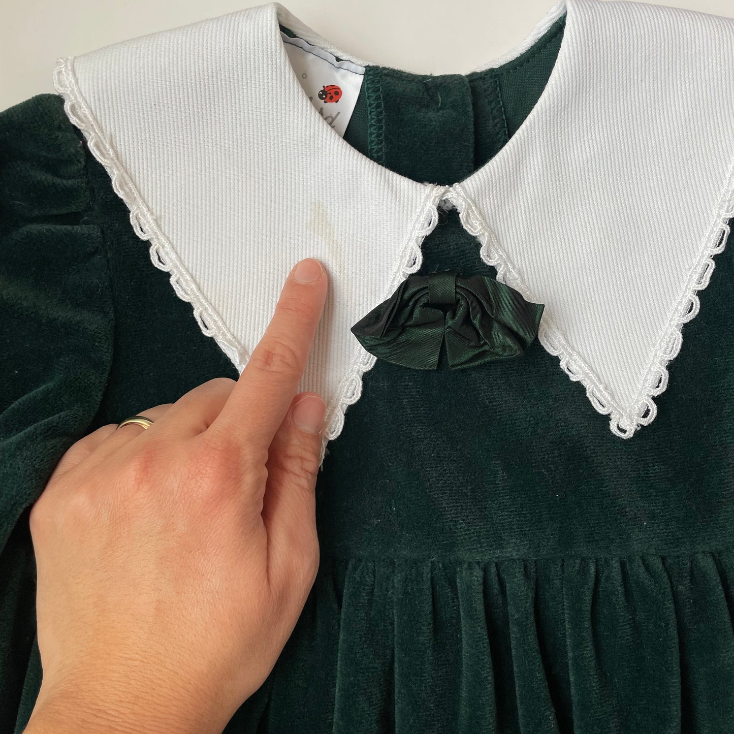 18-24M Vintage green velvet dress by Ladybird