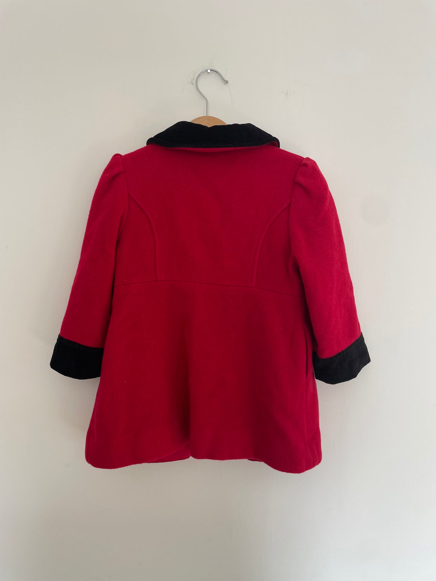 2-3Y Festive classic coat with velvet collar