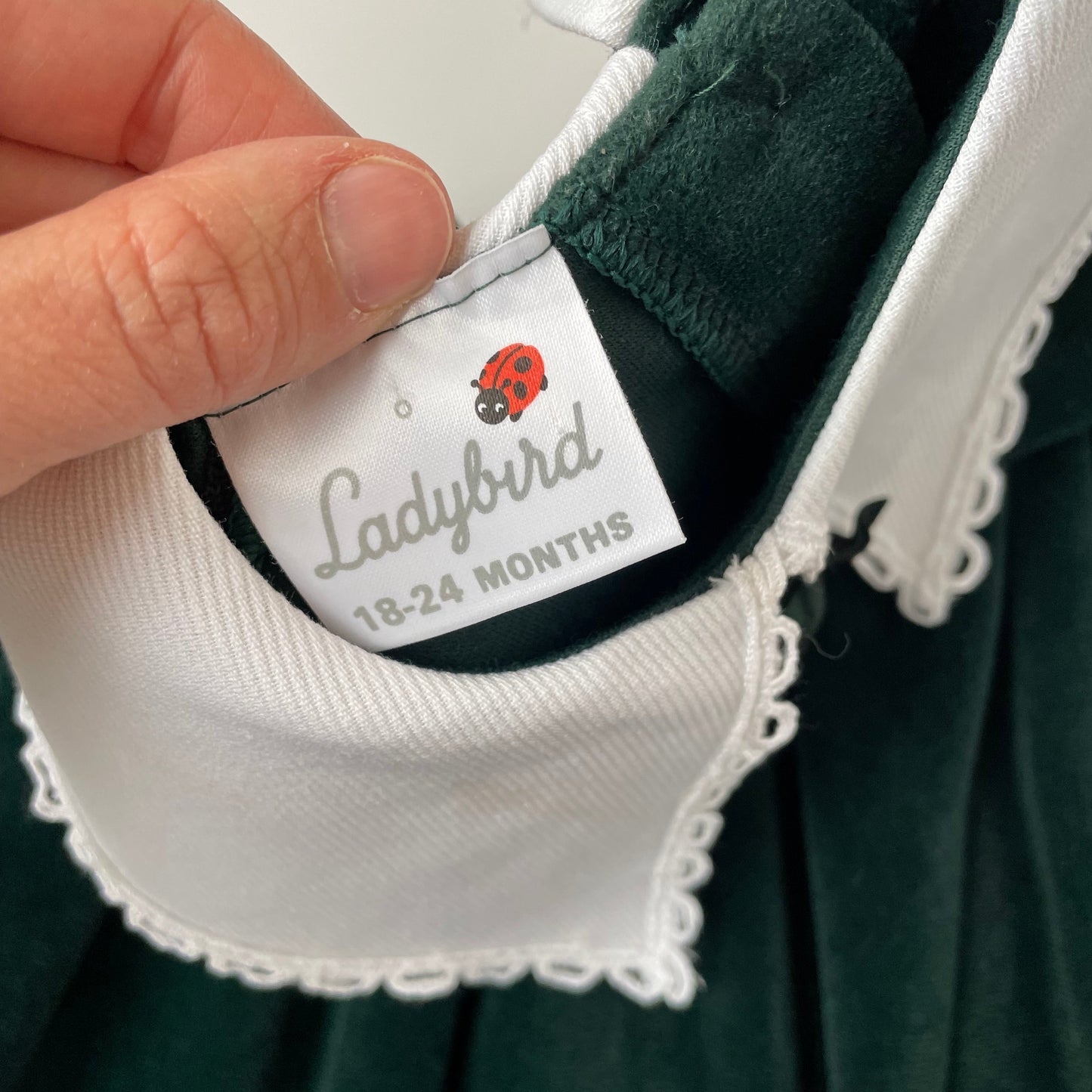 18-24M Vintage green velvet dress by Ladybird