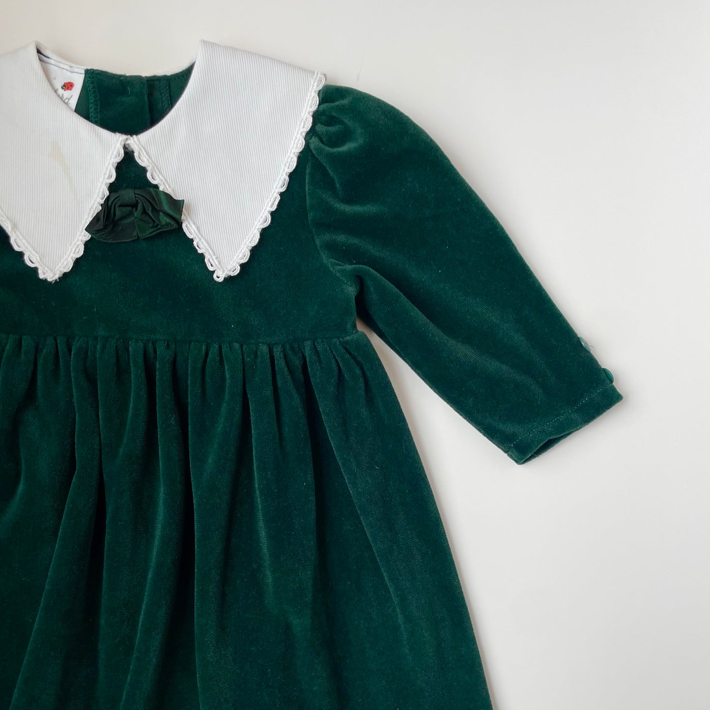 18-24M Vintage green velvet dress by Ladybird