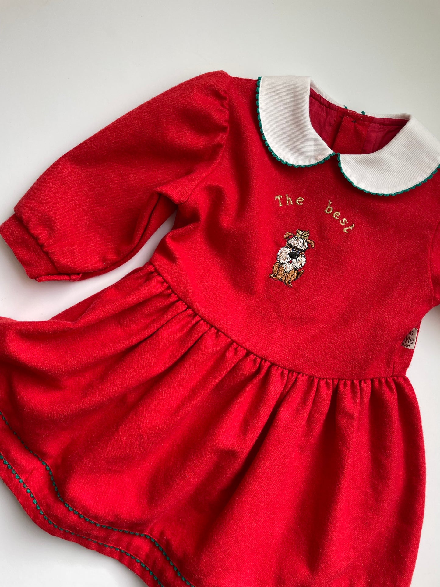 3Y Vintage Christmas Dress with white collar