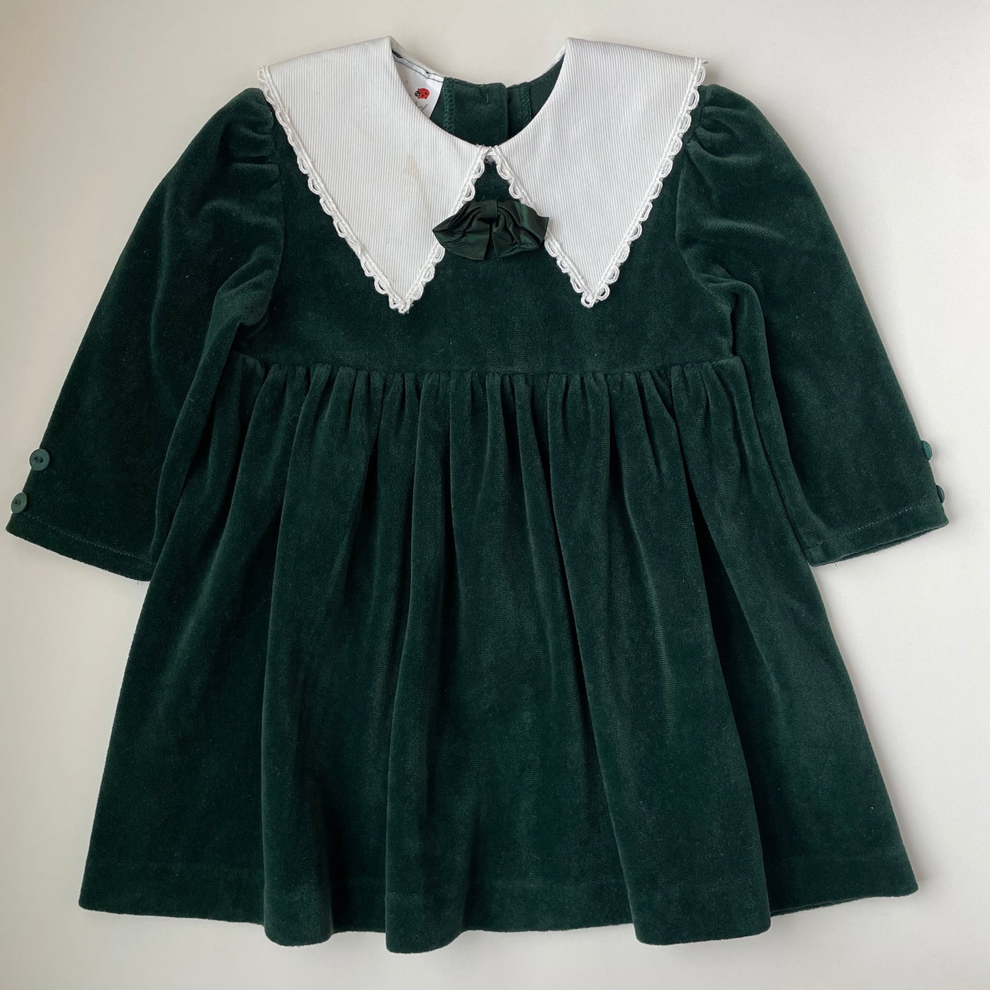 18-24M Vintage green velvet dress by Ladybird