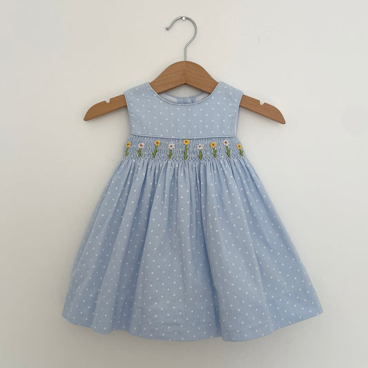3-6M Smocked Polka Dot Dress by Laura Ashley