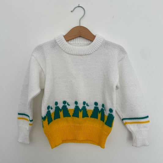 2-3Y Hand Knitted Mudiad Meithrin 80s Jumper
